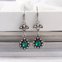 Zinc Alloy Rhinestone Drop Earring, plated, fashion jewelry & for woman & with rhinestone 