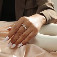 Anillo de dedo de aleación de Zinc, chapado, Joyería & para mujer & con diamantes de imitación, dorado, 15x15x2cm, Vendido por UD