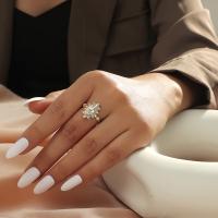 Anillo de dedo de aleación de Zinc, chapado, Joyería & para mujer & con diamantes de imitación, 15x15x2cm, Vendido por UD