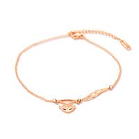 Titanium Steel Anklet, with 1.57inch extender chain, rose gold color plated, for woman Approx 8.3 Inch 