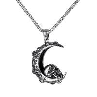 Titanium Steel Necklace, Moon, plated, for man 45mm Approx 21.65 Inch 
