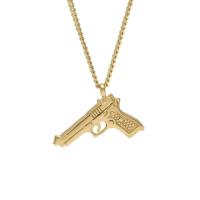 Stainless Steel Jewelry Necklace, Gun, plated, fashion jewelry & Unisex & curb chain Inch 