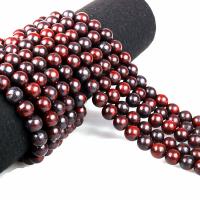 Jaspis Brekzien Perlen, Jaspis Brecciated, rund, poliert, DIY & verschiedene Größen vorhanden, rot, Länge:ca. 15.7 ZollInch, verkauft von Strang
