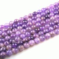 Natürliche Amethyst Perlen, rund, poliert, DIY & verschiedene Größen vorhanden, Länge:ca. 15.7 ZollInch, verkauft von Strang