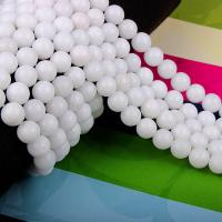 Perles en porcelaine blanche, Rond, poli, DIY & normes différentes pour le choix, blanc Environ 15.7 pouce, Vendu par brin