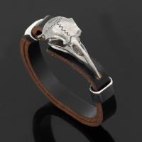Men Bracelet, Zinc Alloy, with PU Leather, for man, brown Approx 21-23 cm 