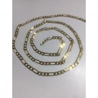 Brass Figaro Chain, gold color plated, DIY 