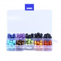Gemischte Edelstein Perlen, mit Kunststoff Kasten, poliert, DIY, 128x65x22mm, 200PCs/Box, verkauft von Box