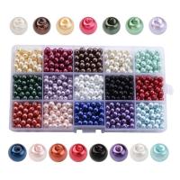 Glass Pearl Beads, with Plastic Box, stoving varnish, DIY 