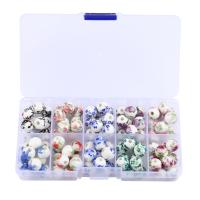 Kunstdruck Porzellan Perlen, mit Kunststoff Kasten, DIY, 128x65x22mm, verkauft von Box