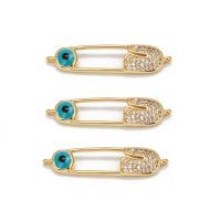 Rhinestone Zinc Alloy Connector, gold color plated, Unisex & with rhinestone, blue 