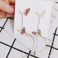 Fashion Tassel Earring, Brass, gold color plated, for woman 