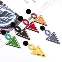 Wood Drop Earring, with Zinc Alloy, for woman 