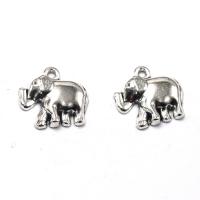 Zinc Alloy Animal Pendants, Elephant, fashion jewelry & DIY, silver color 