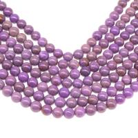 Natural Lepidolite Beads, Round, polished, DIY purple 