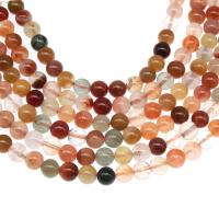 Rutilated Quartz Beads, Round, polished, DIY multi-colored 