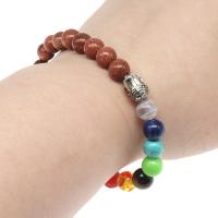 Malachit Armbänder, Regenbogen-Stein, rund, poliert, DIY, gemischte Farben, 22*10mm, verkauft von Strang