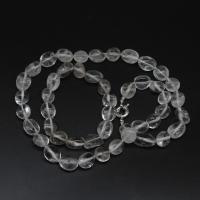 Clear Quartz Jewelry Set, bracelet & necklace, Round, polished, 2 pieces & fashion jewelry, clear, 10*10mm 