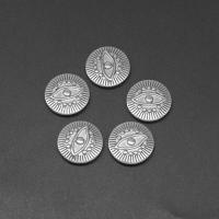 Stainless Steel Jewelry Cabochon, Round, die-casting, DIY, silver color, 15*3mm 