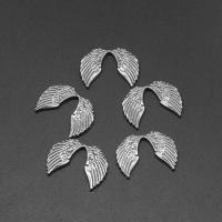 Stainless Steel Jewelry Cabochon, Wing Shape, die-casting, DIY, silver color, 22*16*2mm 