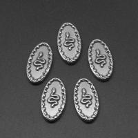 Stainless Steel Jewelry Cabochon, Ellipse, die-casting, DIY, silver color, 23*12*2mm 