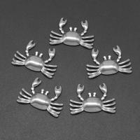 Stainless Steel Jewelry Cabochon, Crab, die-casting, DIY, silver color, 25*17*4mm 