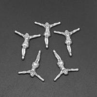 Stainless Steel Jewelry Cabochon, Crucifix, die-casting, DIY, silver color, 23*21*3mm 