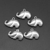 Stainless Steel Animal Pendants, Elephant, die-casting, DIY, silver color, 22*16*5mm 