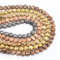 Multicolor Lava Perlen, Herz, plattiert, DIY & verschiedene Stile für Wahl, keine, 10*5mm, verkauft von Strang