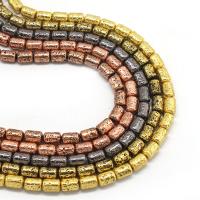 Multicolor Lava Perlen, Zylinder, plattiert, DIY & verschiedene Stile für Wahl, keine, 8*12mm, verkauft von Strang
