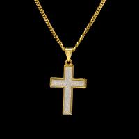 Brass Jewelry Necklace, Cross, plated, Unisex & curb chain 0c3mm Inch 
