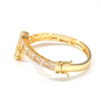Brass Bangle, plated, Unisex & micro pave cubic zirconia 6.4mm 