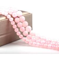 Natürliche Rosenquarz Perlen, rund, poliert, DIY & verschiedene Größen vorhanden, Rosa, Länge:ca. 15.7 ZollInch, verkauft von Strang
