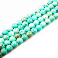 Perles en Turquoise naturelle, Rond, poli, DIY & normes différentes pour le choix, bleu Environ 15.7 pouce, Vendu par brin
