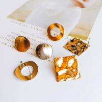 Zinc Alloy Earring Drop Component, gold color plated, DIY 