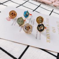 Zinc Alloy Earring Drop Component, with Epoxy Sticker, plated, DIY 
