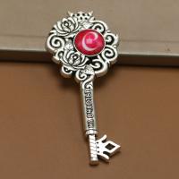 Zinc Alloy Key Pendants, fashion jewelry & DIY, silver color 