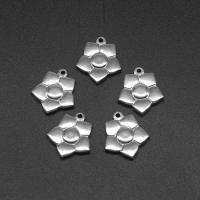 Stainless Steel Flower Pendant, die-casting, DIY, silver color, 18*15*2mm Approx 1mm 