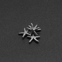 Stainless Steel Jewelry Cabochon, Starfish, die-casting, DIY, silver color, 12*3mm 