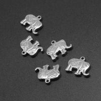 Stainless Steel Animal Pendants, Elephant, die-casting, DIY, silver color, 19*14*3mm Approx 1mm 
