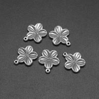 Stainless Steel Flower Pendant, die-casting, DIY, silver color, 19*16*2mm Approx 1mm 