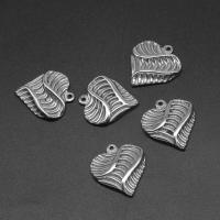 Stainless Steel Heart Pendants, die-casting, DIY, silver color, 28*25*5mm Approx 1mm 