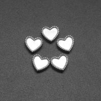 Stainless Steel Cabochon Setting, Heart, die-casting, DIY, silver color, 10*3mm 