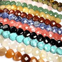 Gemischte Edelstein Perlen, Herz, poliert, DIY & facettierte, keine, 14PCs/Strang, verkauft von Strang