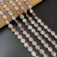 Perlas Moneda Freshwater, Perlas cultivadas de agua dulce, Redondo aplanado, Bricolaje, rosa púrpura, 11-12mm, Vendido por Sarta