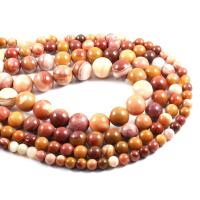 Perle aus Versteinertes Holz, Holzopal, rund, poliert, DIY & verschiedene Größen vorhanden, gemischte Farben, verkauft von Strang