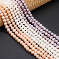 Round Cultured Freshwater Pearl Beads, polished, DIY 7-8mm 