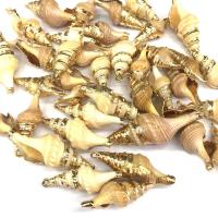 Trompete Shell Messing Anhänger, Muschel, Strandschnecke, DIY, goldgelb, 10*30-15*40mm, verkauft von PC