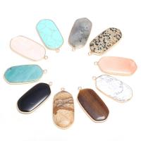 Gemstone Jewelry Pendant, Rectangle, polished, DIY 