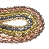 Multicolor Lava Perlen, Ellipse, plattiert, DIY & verschiedene Stile für Wahl, keine, 10*14mm, verkauft von Strang